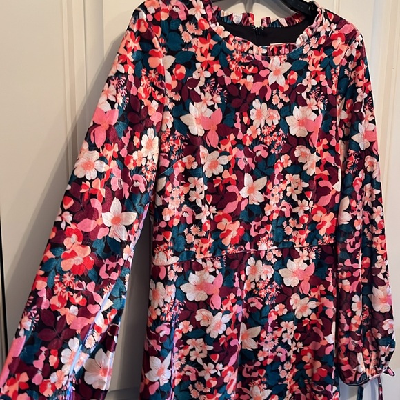 BCBGeneration Long Sleeve Floral Dress in Pink, Red, Navy